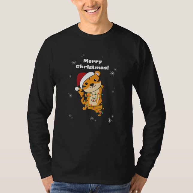 Camiseta Tigre de Natal - Neve de inverno - Tigre (Frente)