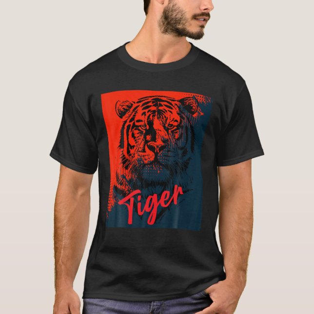 Camiseta Tigre De Olho Sem Cubo Tigre Face Tigre Cabeça De  (Frente)