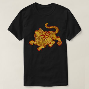 Camiseta Tigre de Padrão Dourado Faux