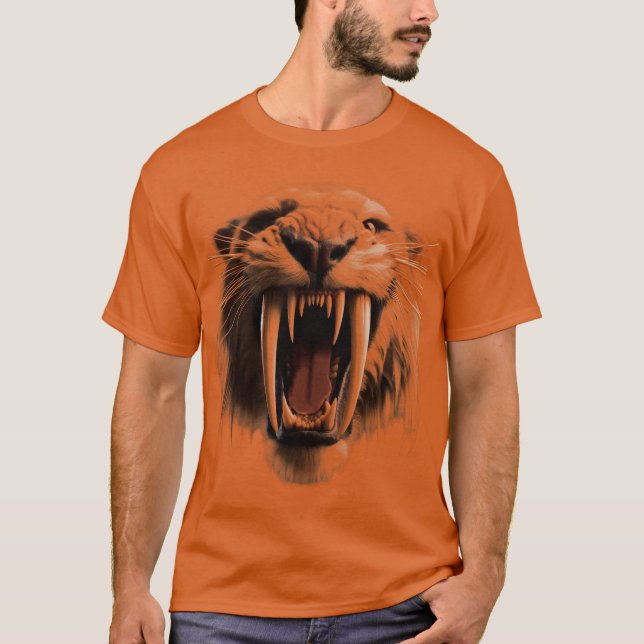 Camiseta Tigre Dentado Saber Rosto Grande (Frente)