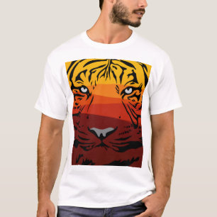 Camiseta Tigre, design, textura plana, de animal, colorida