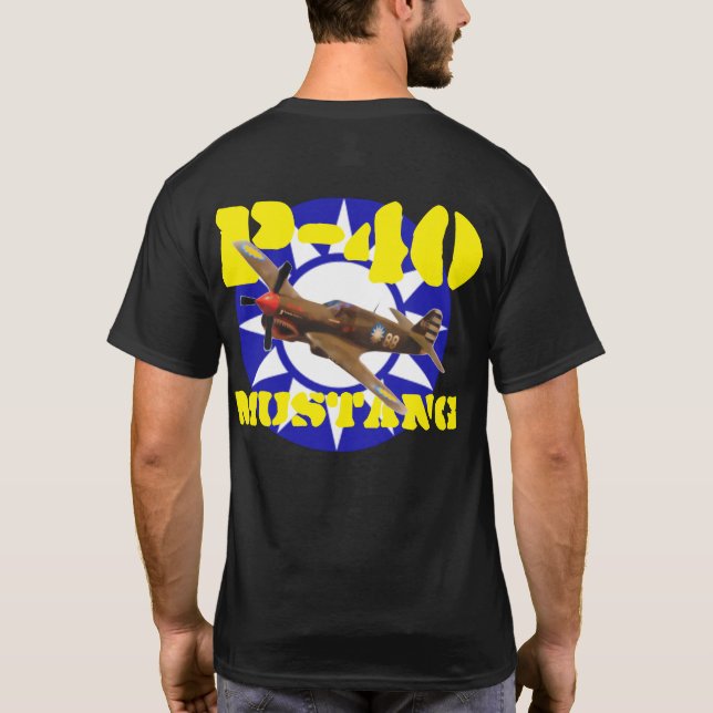 CAMISETA TIGRE DO VÔO DO MUSTANG P-40 (Verso)