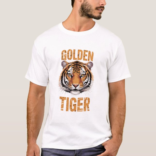 Camiseta Tigre Dourado Face Dividida (Frente)