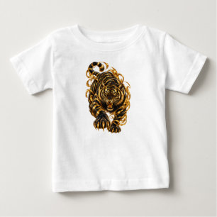 Camiseta Tigre Dourado – Luxo Poder Selvagem & Força