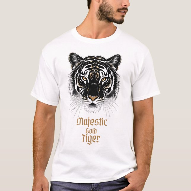 Camiseta Tigre Dourado majestoso (Frente)