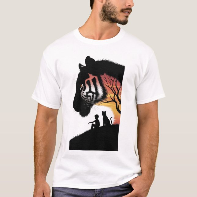 Camiseta Tigre e amigos meninos (Frente)