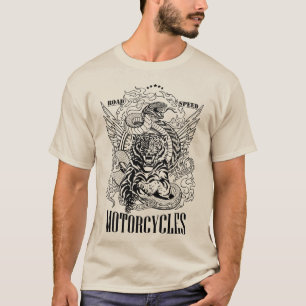 Camiseta Tigre e cobra. Speedway Motorcycle Biker Club