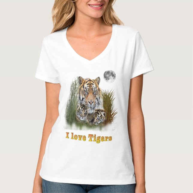 Camiseta Tigre e filhotes (Frente)