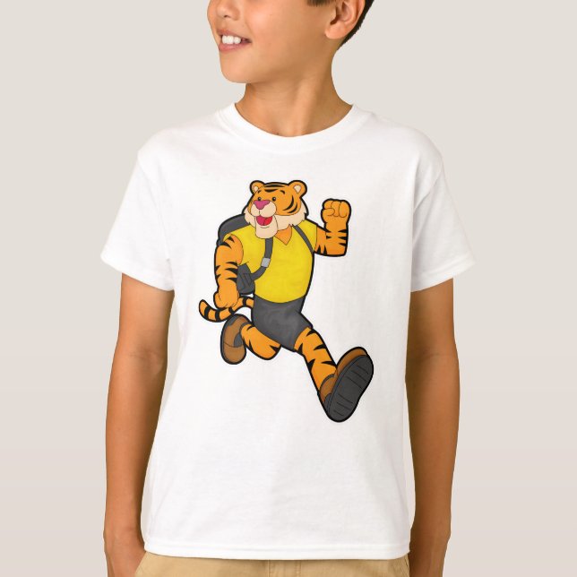 Camiseta Tigre em execução com mochila (Frente)