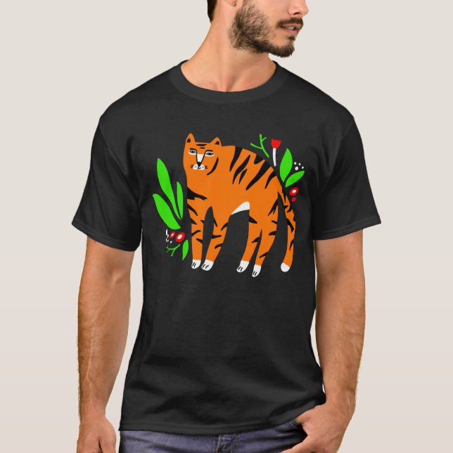 Camiseta Tigre em flores (Frente)
