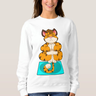 Camiseta Tigre em Yoga no tapete Yoga