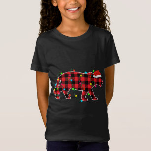 Camiseta Tigre Engraçado Árvore de Natal Vermelho Xadrezes 