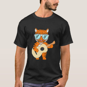 Camiseta Tigre Engraçado Guitarista-Guitarista Tigre Vintag