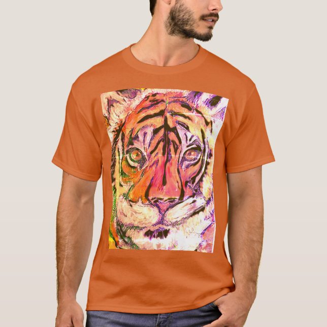 Camiseta Tigre Épico Olhando para Você, Multimídia (Frente)