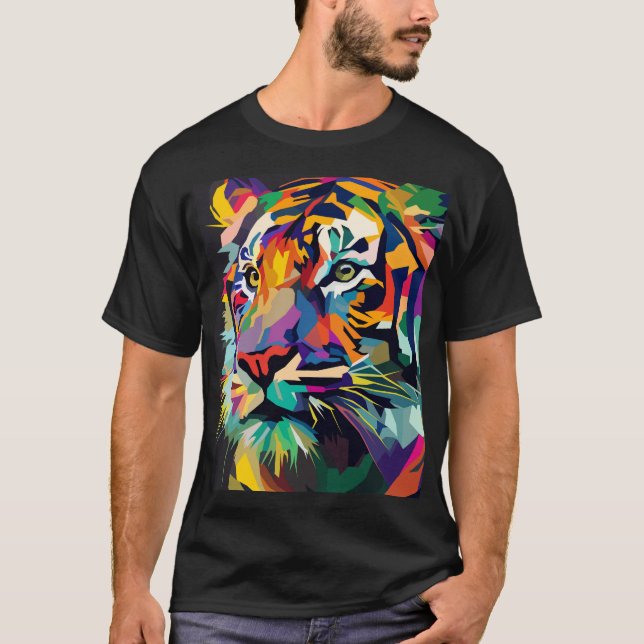 Camiseta Tigre face pop art (Frente)