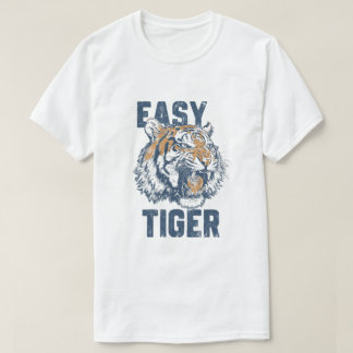 Camiseta Tigre Fácil Ilustração de Animal Selvagem com Dito