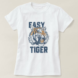 Camiseta Tigre Fácil Ilustração de Animal Selvagem com Dito