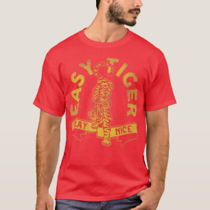 Camiseta Tigre Fácil, Jogue Bonito Típico Amarelo Bonito E