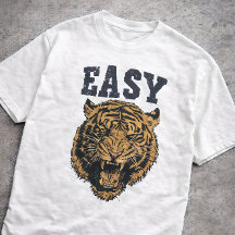 Tigre FÁCIL Tipografia Vintage Distress Engraçada