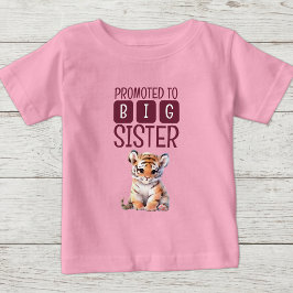 Camiseta Tigre fofo irmã mais velha rosa