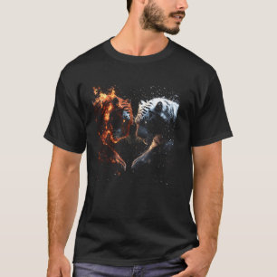 Camiseta Tigre Fogo Yang Animal Vida Selvagem Gato