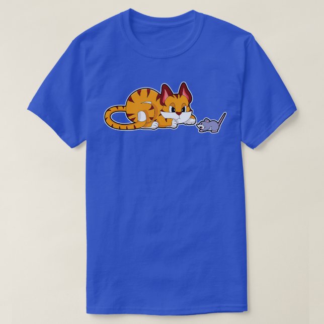 Camiseta Tigre gato com rato (Frente do Design)