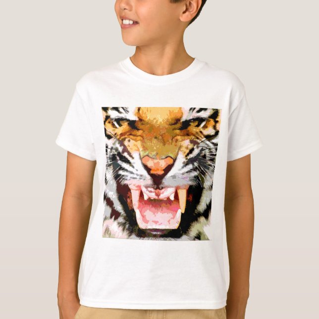 Camiseta Tigre Irritado - Olhos de Tigre (Frente)