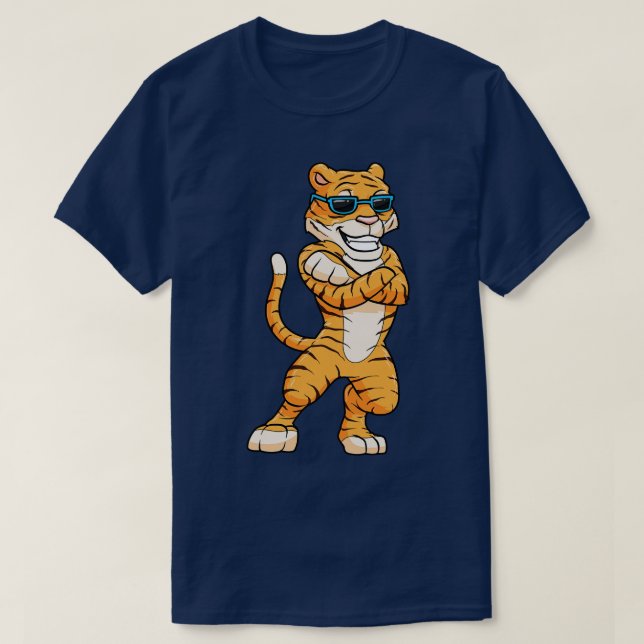 Camiseta Tigre legal com óculos de sol (Frente do Design)