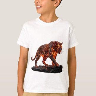 Camiseta Tigre Majestoso de Lava Derretida Passeando em Ter