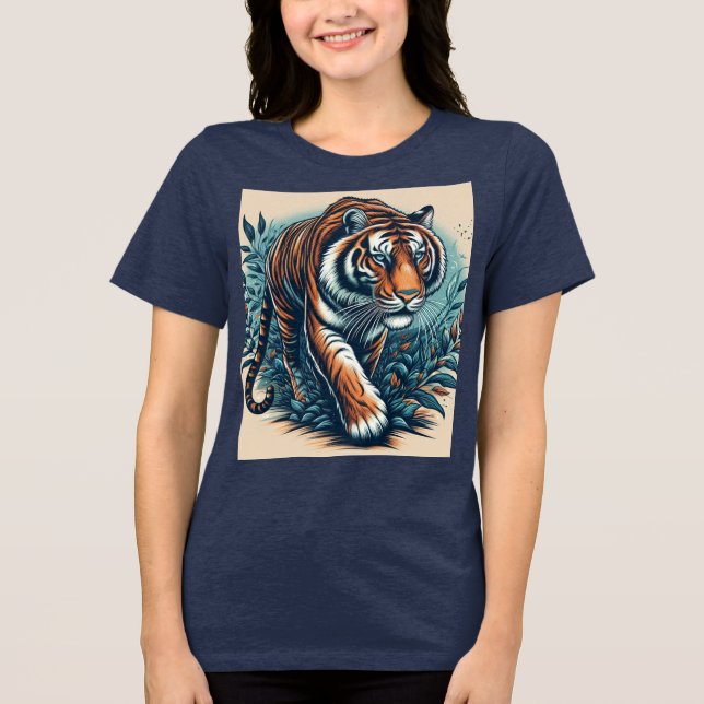 Camiseta "Tigre Majestoso - Poder e Graça em Movimento" (Frente)
