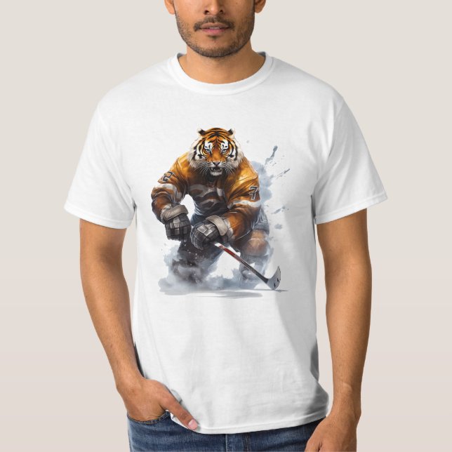 Camiseta Tigre na aventura de hóquei no gelo (Frente)