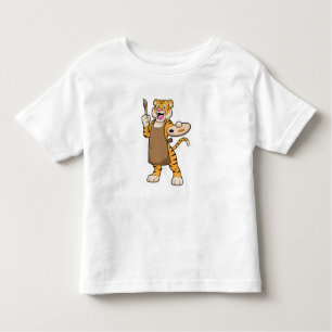 Camiseta Tigre na pintura com pintura e pincel
