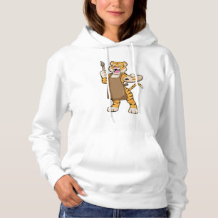 Camiseta Tigre na pintura com pintura e pincel