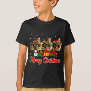 Camiseta Tigre Natal Pajama Funny Xmas Lights