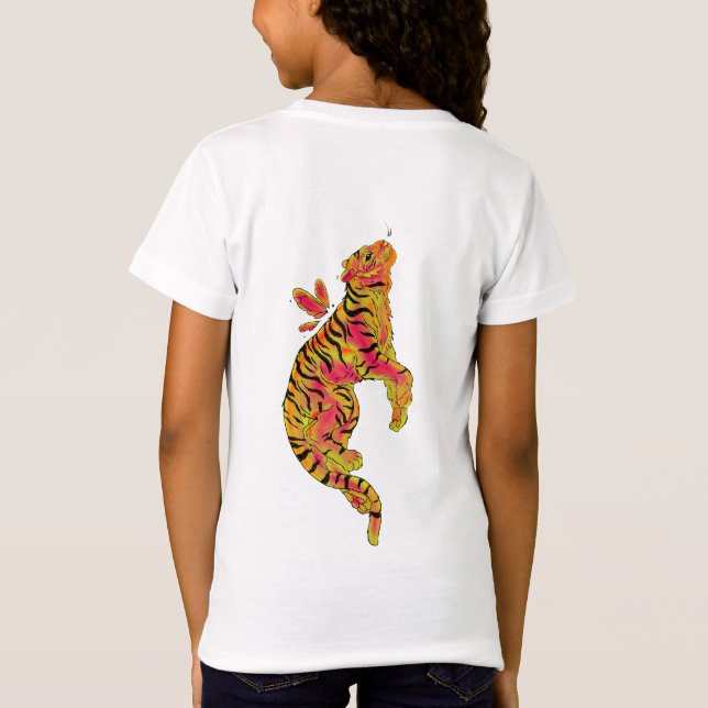 Camiseta Tigre Neon Surrealista (Verso)