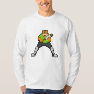 Camiseta Tigre no Cricket com morcego de Cricket