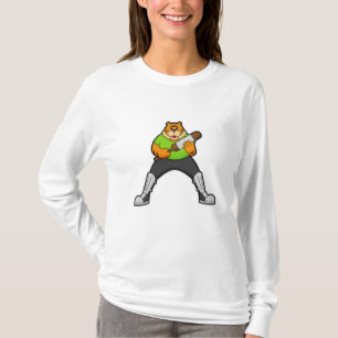 Camiseta Tigre no Cricket com morcego de Cricket