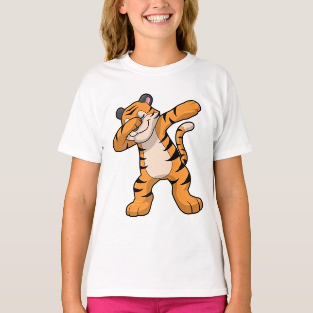 Camiseta Tigre no Separador Dança Hip Hop (Frente)