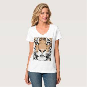 Camiseta Tigre Olhando Fixamente Rosto, Tigre