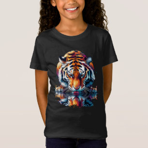 Camiseta Tigre olhando para Reflexão na Água