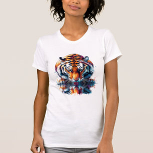 Camiseta Tigre olhando para Reflexo na Água