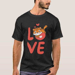 Camiseta Tigre Para Animais Do Dia Dele Com Ele Amor