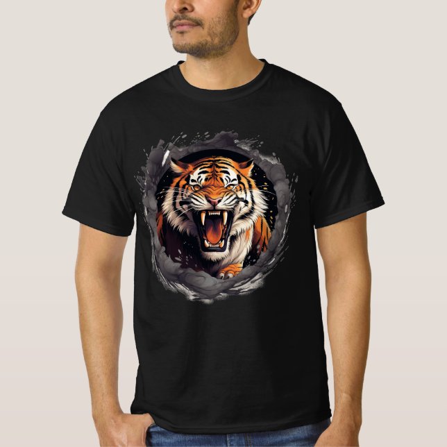 Camiseta Tigre Raiva na fumaça (Frente)