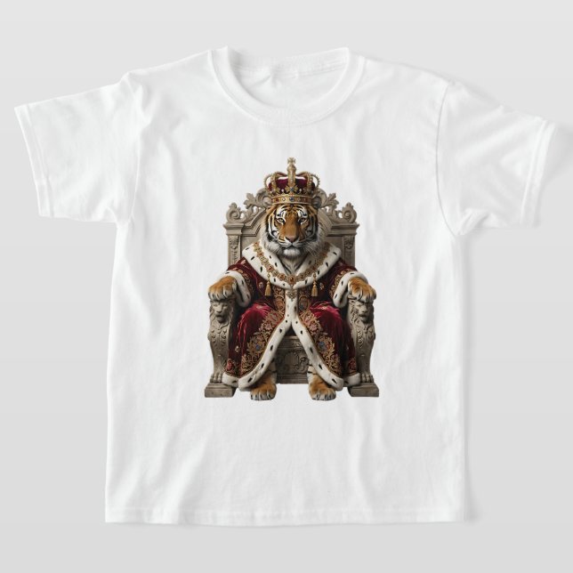 Camiseta Tigre Real Monarca no Trono Dourado (Postura )