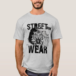 Camiseta Tigre Rugindo Feroz Vestuário Preto e Branco Stree