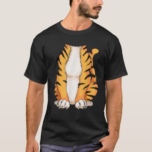 Camiseta Tigre sem cabeça bonito Costume Halloween Engraçad