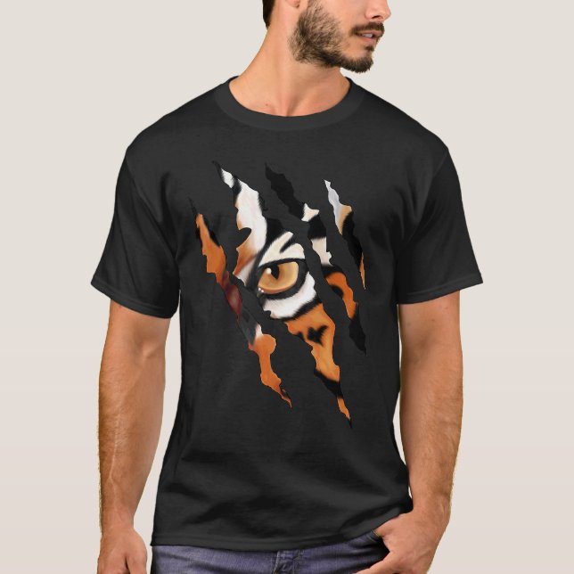 Camiseta Tigre sem caroço, Garra de Olho, Silhueta (Frente)