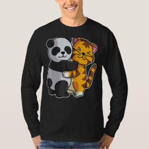 Camiseta Tigre Tabby Cat & Panda Cute Animal Para Mulheres