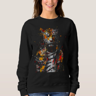 Camiseta Tigre Trabalho de arte de Arte Animal Colorida