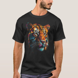 Camiseta Tigre Trabalho de arte do Jardim Zoológico Colorid